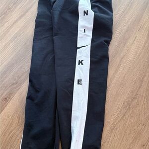 Nike Kids Black Joggers with White Stripe